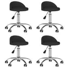 Vidaxl Vrtljivi namizni stoli, 4 kosi, črni, oblazinjeni z umetnim usnjem