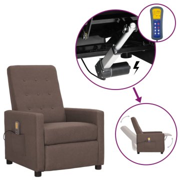 Vidaxl Masažni stol s funkcijo vstajanja taupe blago