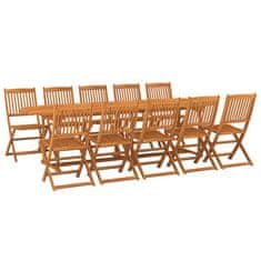 Vidaxl Vrtna jedilna garnitura 11-delna 280x90x75cm trden akacijev les