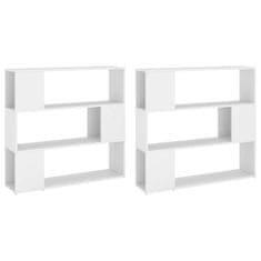 Greatstore Knjižna omara za razdelitev prostora bela 100x24x188 cm