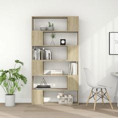 Greatstore Knjižna omara za razdelitev prostora sonoma hrast 100x24x188 cm