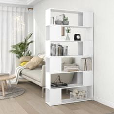 Greatstore Knjižna omara za razdelitev prostora bela 100x24x188 cm