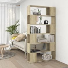 Greatstore Knjižna omara za razdelitev prostora sonoma hrast 100x24x188 cm
