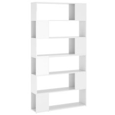 Greatstore Knjižna omara za razdelitev prostora sijaj bela 100x24x188 cm