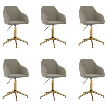 Vidaxl Vrtljivi jedilni stoli 6 kosov svetlo siv žamet