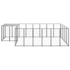 Vidaxl Pasji boks črn 8,47 m² jeklo