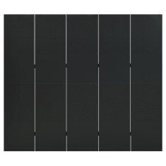 Vidaxl Paravan 5-delni 2 kosa črn 200x180 cm jeklo