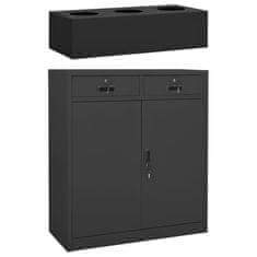 Vidaxl Omara s cvetličnim koritom antracitna 90x40x125 cm jeklo