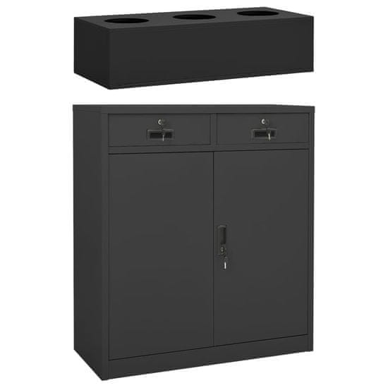 Vidaxl Omara s cvetličnim koritom antracitna 90x40x125 cm jeklo