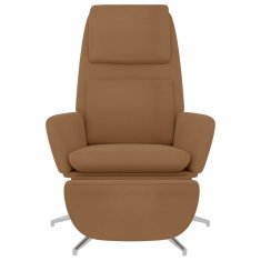Vidaxl Stol za sproščanje z naslonom za noge taupe iz mikrovlaken