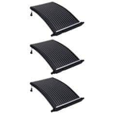 Greatstore Zaobljeni solarni paneli za bazen 3 kosi 110x65 cm