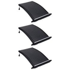 Vidaxl Zaobljeni solarni paneli za bazen 3 kosi 110x65 cm