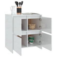Vidaxl Komoda 2 kosa visok sijaj bela 70x41x75 cm iverna plošča