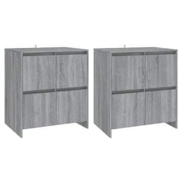 Vidaxl Komoda 2 kosa siva sonoma 70x41x75 cm iverna plošča