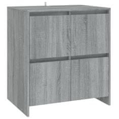 Vidaxl Komoda 2 kosa siva sonoma 70x41x75 cm iverna plošča