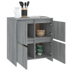 Vidaxl Komoda 2 kosa siva sonoma 70x41x75 cm iverna plošča