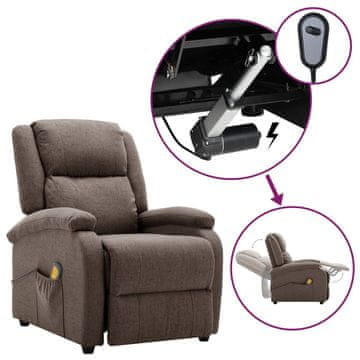 Vidaxl Električni masažni stol taupe blago