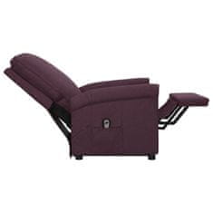 Vidaxl Raztegljiv fotelj, vijolična barva, tkanina