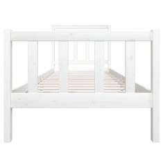 Vidaxl Posteljni okvir bel iz trdnega lesa 90x190 cm 3FT6