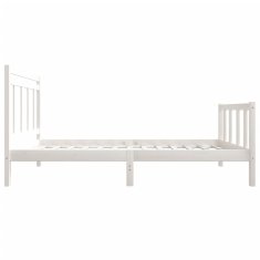 Vidaxl Posteljni okvir bel iz trdnega lesa 90x190 cm 3FT6