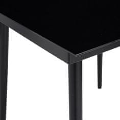 Greatstore Vrtna miza, črna, 200x100x74 cm, jeklo in steklo