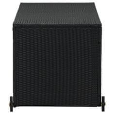 Vidaxl Vrtna škatla za shranjevanje črna 120x65x61 cm poli ratan