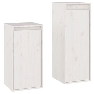 Vidaxl TV omarica 2 kosa bela trdna borovina