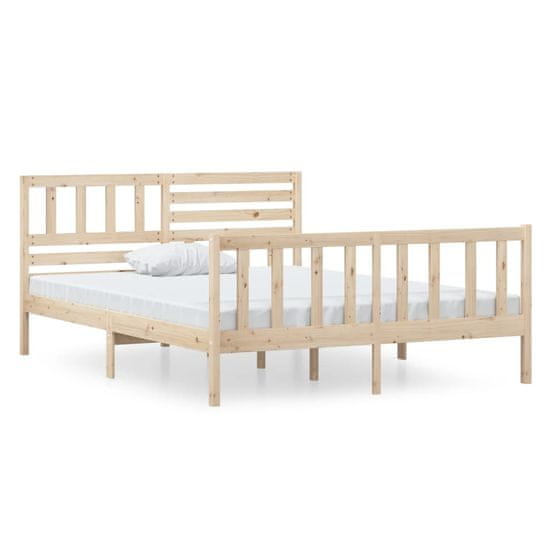 Vidaxl Posteljni okvir iz trdnega lesa 120x190 cm 4FT