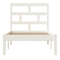 Vidaxl Posteljni okvir bel iz trdnega lesa 75x190 cm 2FT6