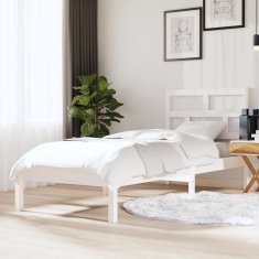 Vidaxl Posteljni okvir bel iz trdnega lesa 75x190 cm 2FT6
