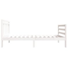 Vidaxl Posteljni okvir bel iz trdnega lesa 90x190 cm 3FT
