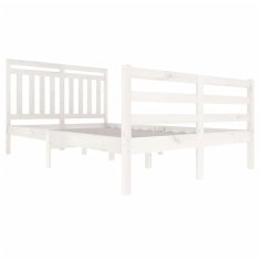 Vidaxl Posteljni okvir bel iz trdnega lesa 120x200 cm
