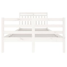 Vidaxl Posteljni okvir bel iz trdnega lesa 120x200 cm