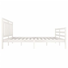 Vidaxl Posteljni okvir bel iz trdnega lesa 120x200 cm