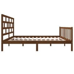 Vidaxl Posteljni okvir medeno rjav iz borovine 150x200 cm 5FT