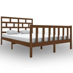 Vidaxl Posteljni okvir medeno rjav iz borovine 150x200 cm 5FT