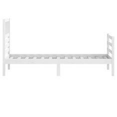 Vidaxl Posteljni okvir bel iz trdnega lesa 90x200 cm