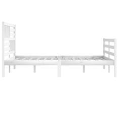 Vidaxl Posteljni okvir bel iz trdnega lesa 180x200 cm 6FT