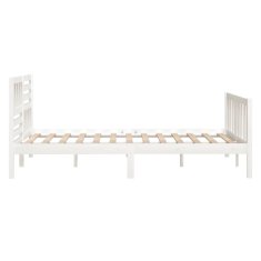 Vidaxl Posteljni okvir bel iz trdnega lesa 120x190 cm 4FT
