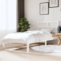 Vidaxl Posteljni okvir bel iz trdnega lesa 90x190 cm 3FT