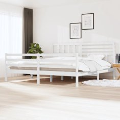 Vidaxl Posteljni okvir bel iz trdnega lesa 180x200 cm 6FT