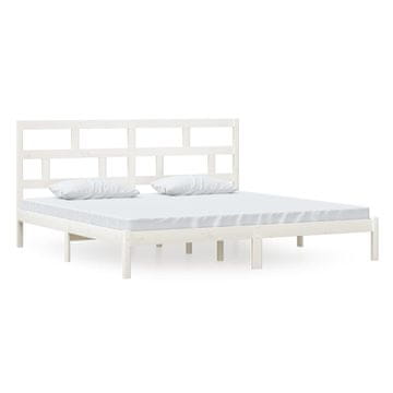 Vidaxl Posteljni okvir bel iz borovine 200x200 cm
