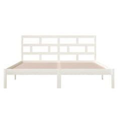 Vidaxl Posteljni okvir bel iz trdnega lesa 120x190 cm 4FT