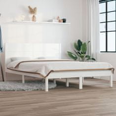 Vidaxl Posteljni okvir bel iz trdnega lesa 120x190 cm 4FT
