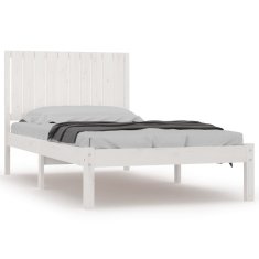 Vidaxl Posteljni okvir bel iz trdne borovine 100x200 cm