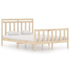 Vidaxl Posteljni okvir iz trdnega lesa 140x190 cm