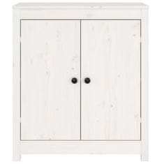 Vidaxl Komoda bela 70x35x80 cm trdna borovina