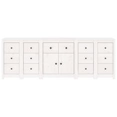 Vidaxl Komoda bela 230x35x80 cm trdna borovina