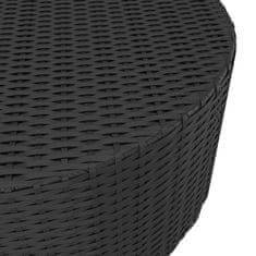 Vidaxl Čajna mizica črna 68x68x30 cm poli ratan