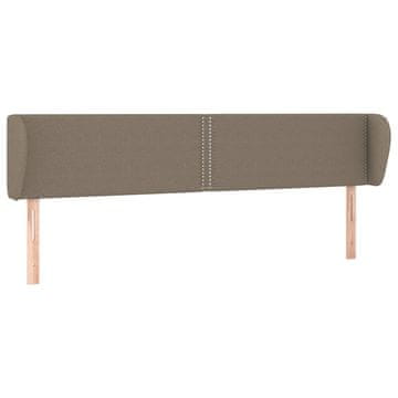 Vidaxl Vzglavje z ušesi taupe 203x23x78/88 cm blago